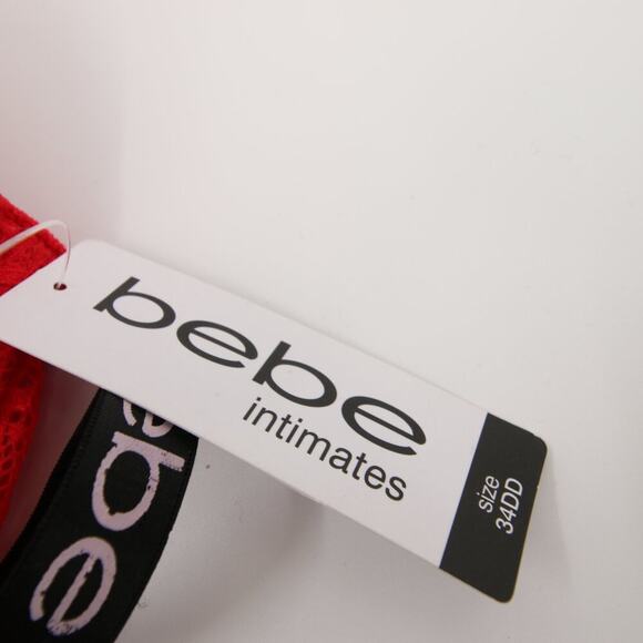 Bebe Bra Black Red Lace Pack of 2 Underwire Gentle Lift Pushup Bra Size 34DD New - Picture 11 of 12